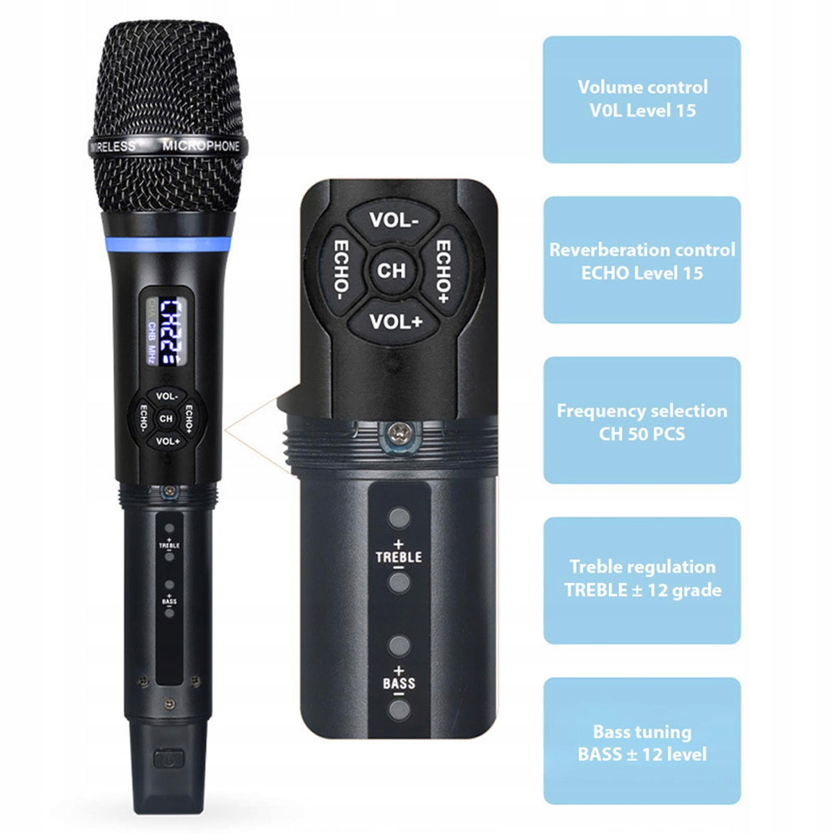 Wireless Microphone System Receiver with Handheld Microphone 27 Manufacturer code AG250805039402