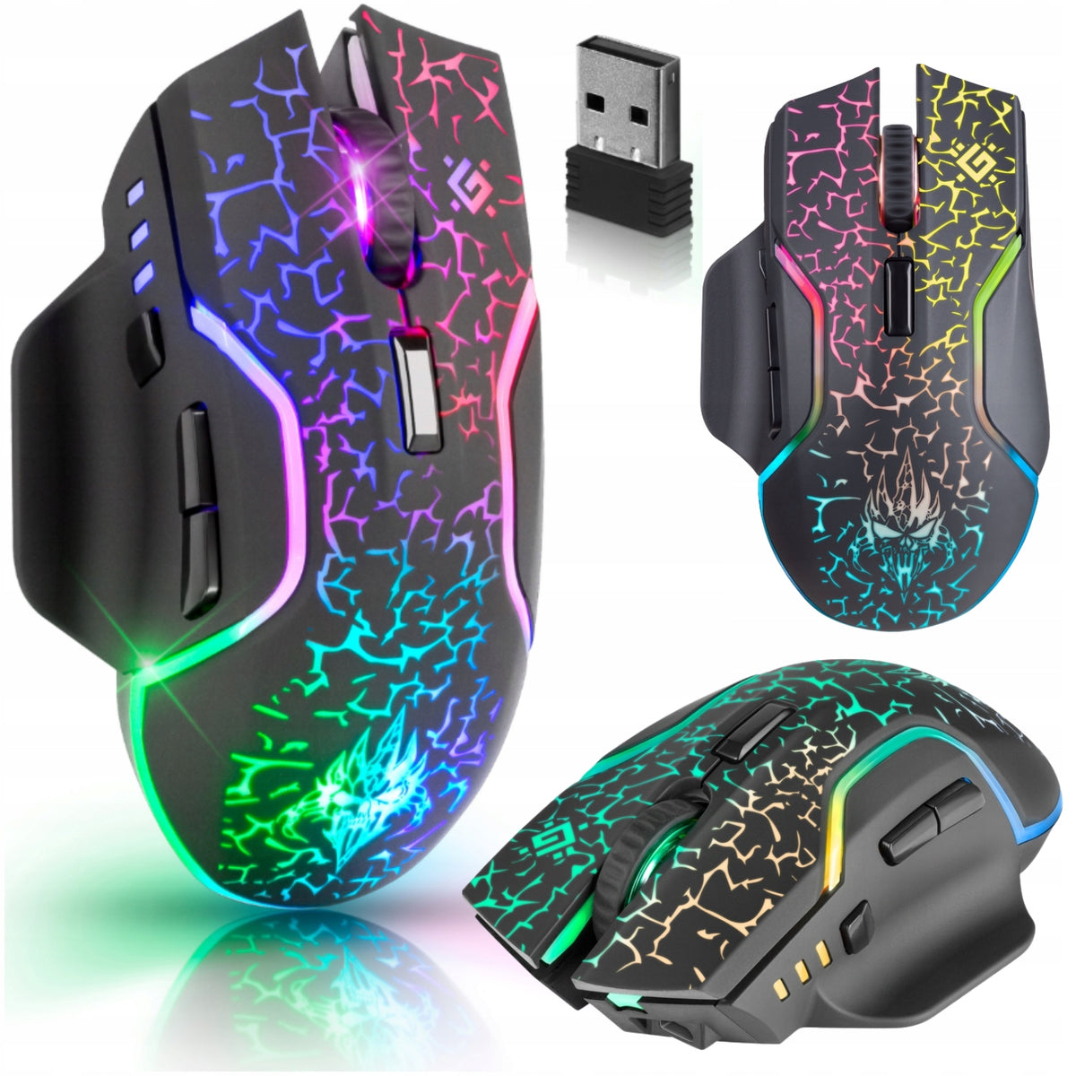 Wireless Mouse Defender ONESHOT GM-067 Gaming 3200 DPI RGB LED