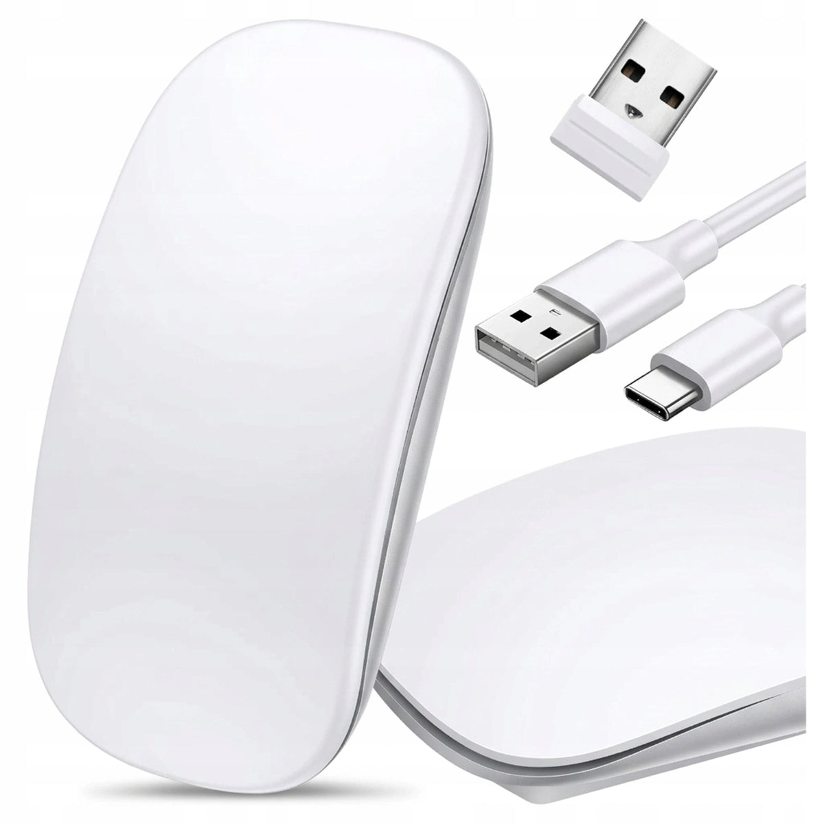 Wireless Mouse for MacBook iPad iPhone Bluetooth + 2.4GHz Quiet 500mAh