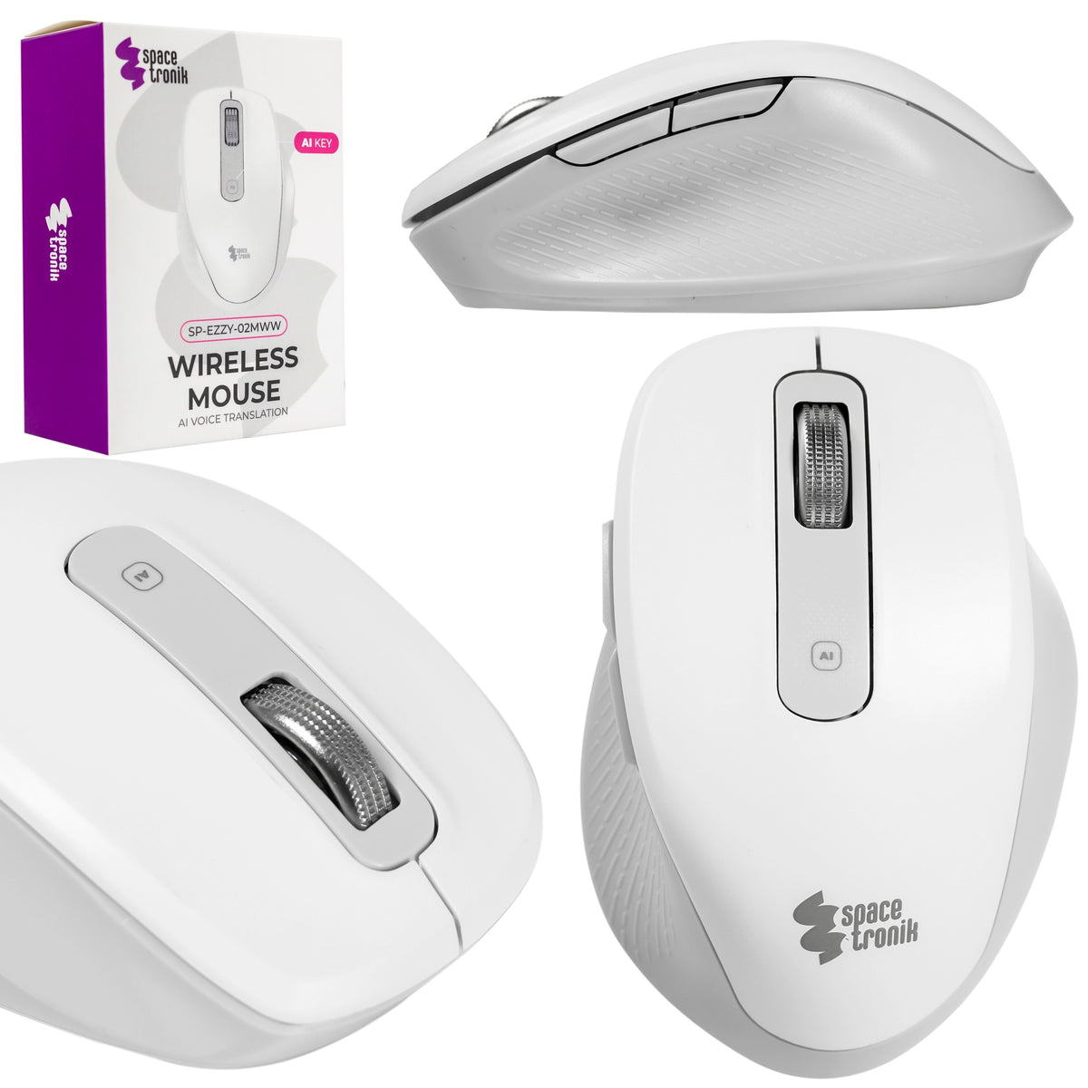 Wireless Smart Mouse AI Bluetooth USB-C Spacetronik white