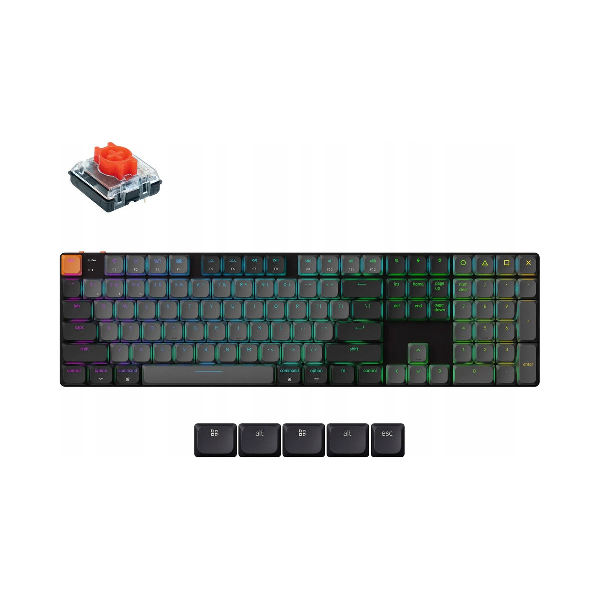 Wireless keyboard Keychron K5 QMK V2 RGB Low Profile Red K5X-H1