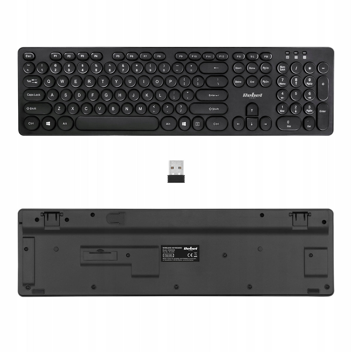 Wireless keyboard Rebel WK100 USB 2.0 membrane keys