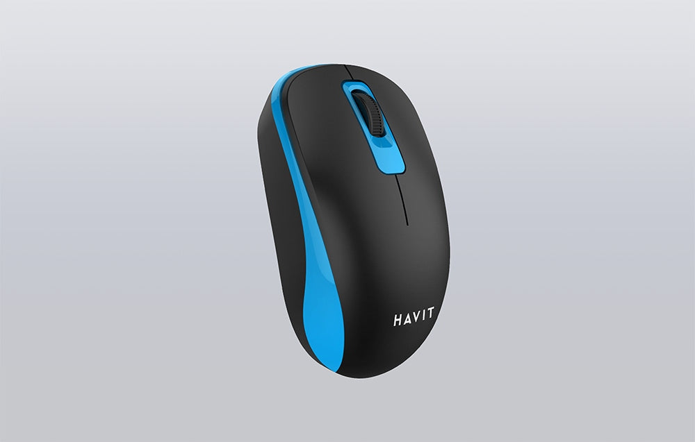 Wireless mouse HAVIT MS626GT Black and blue 1200 DPI LAPTOP OFFICE PC Color blue