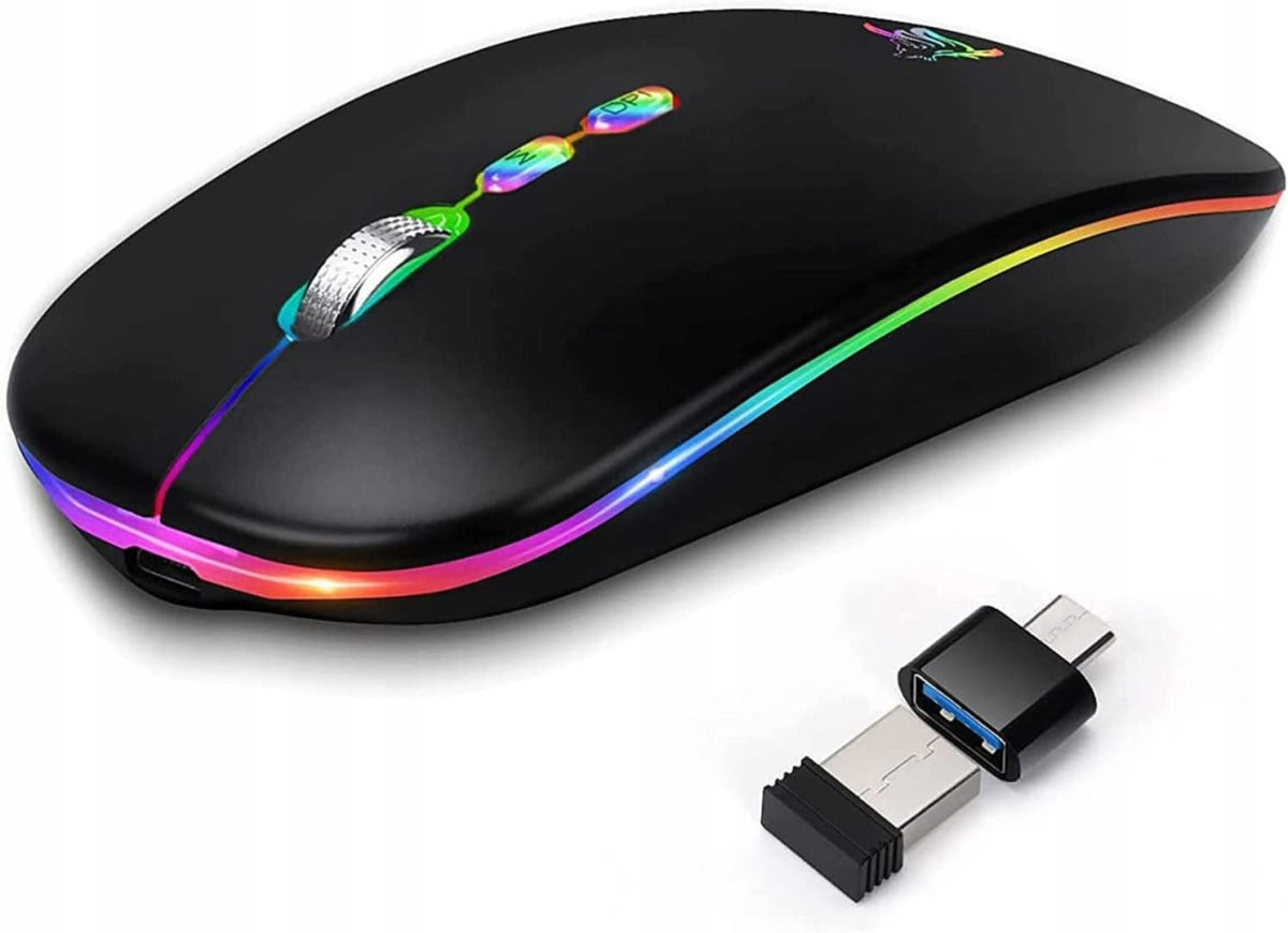 Wireless mouse KBCASE optical RGB 2.4G bluetooth black DPI 1600