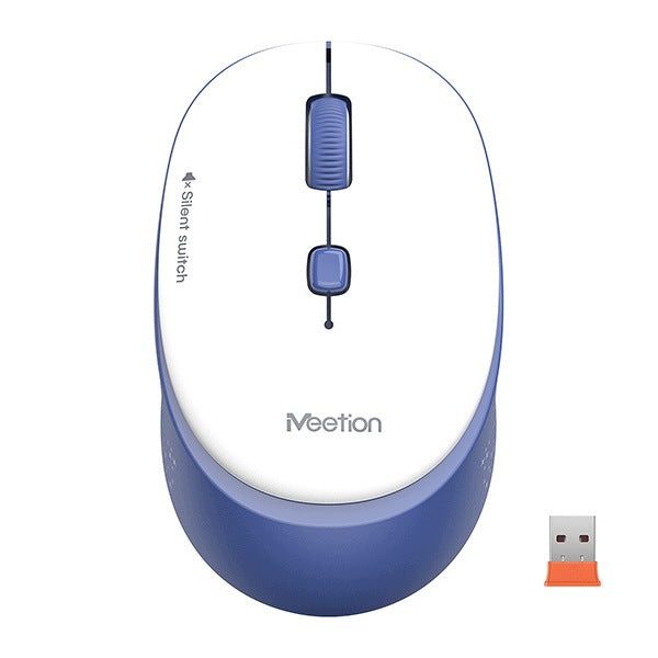 Wireless mouse Meetion R571 white-blue 1600DPI silent click Packaging status original