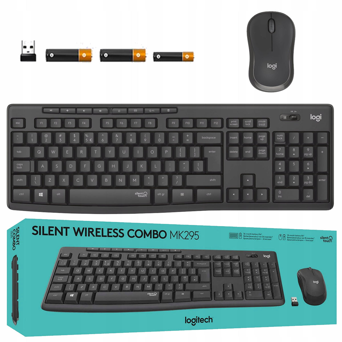 Wireless set Logitech MK295 keyboard mouse waterproof 920-009800