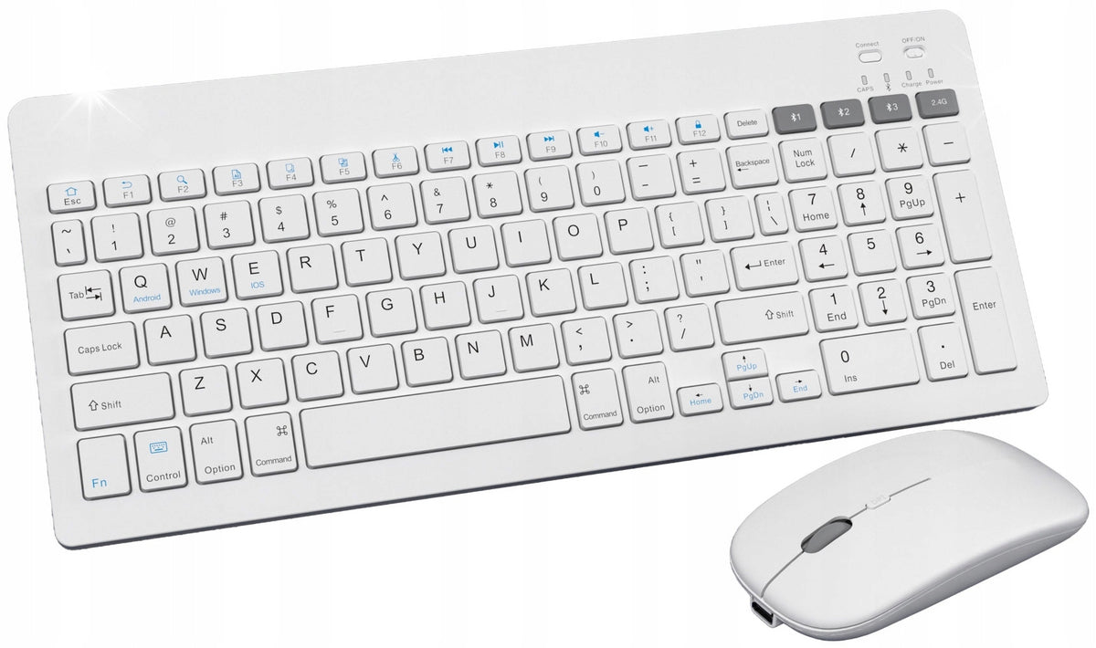 Wireless set SLIM keyboard+mouse Bluetooth 5.0 BT+USB NANO 2.4GHz