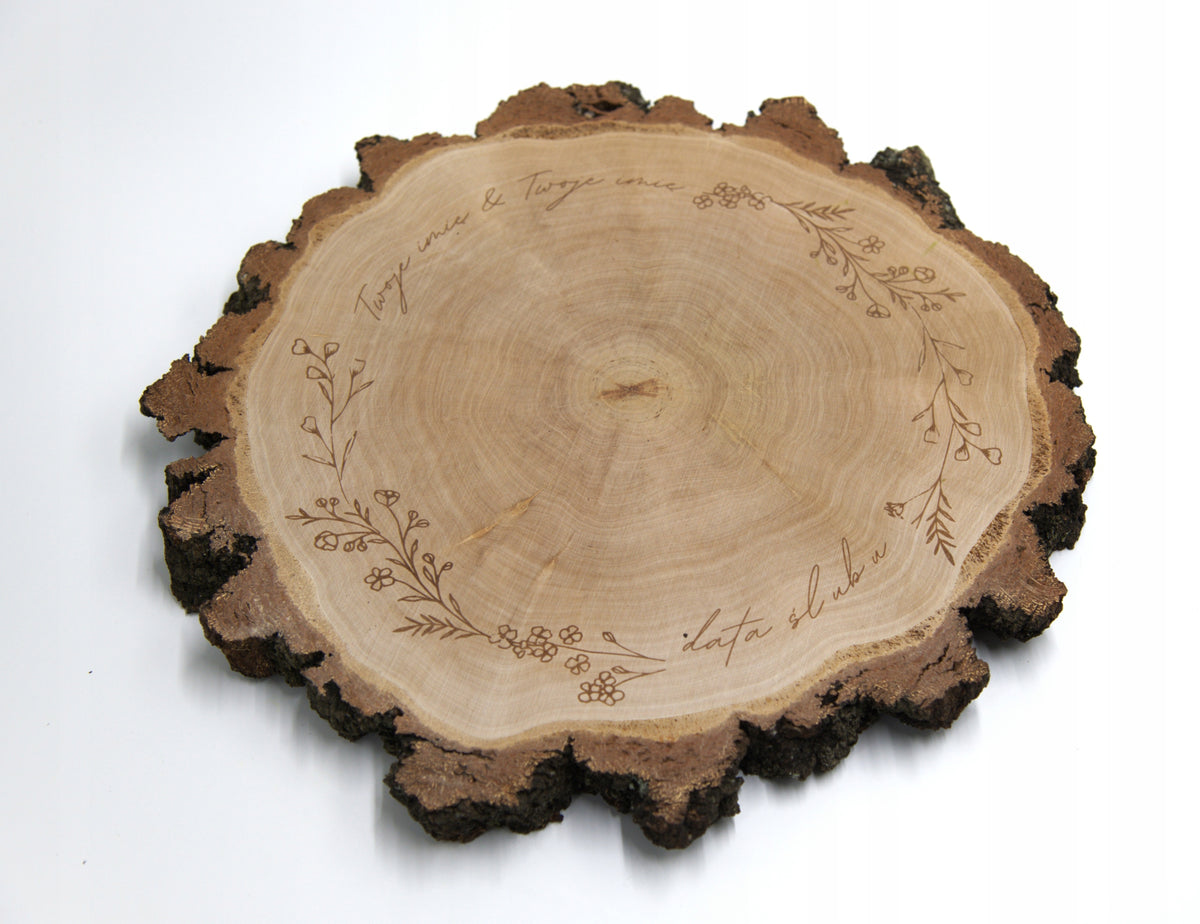 Wood slice for table with engraving WEDDING\OCCASIONS
