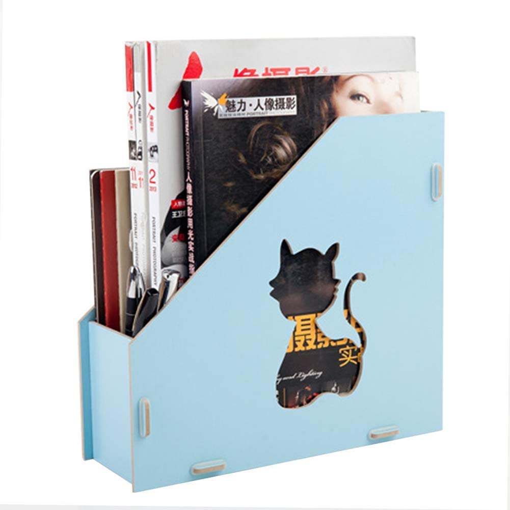 Wooden Document Holder Magazine File A4 with Clip Color white