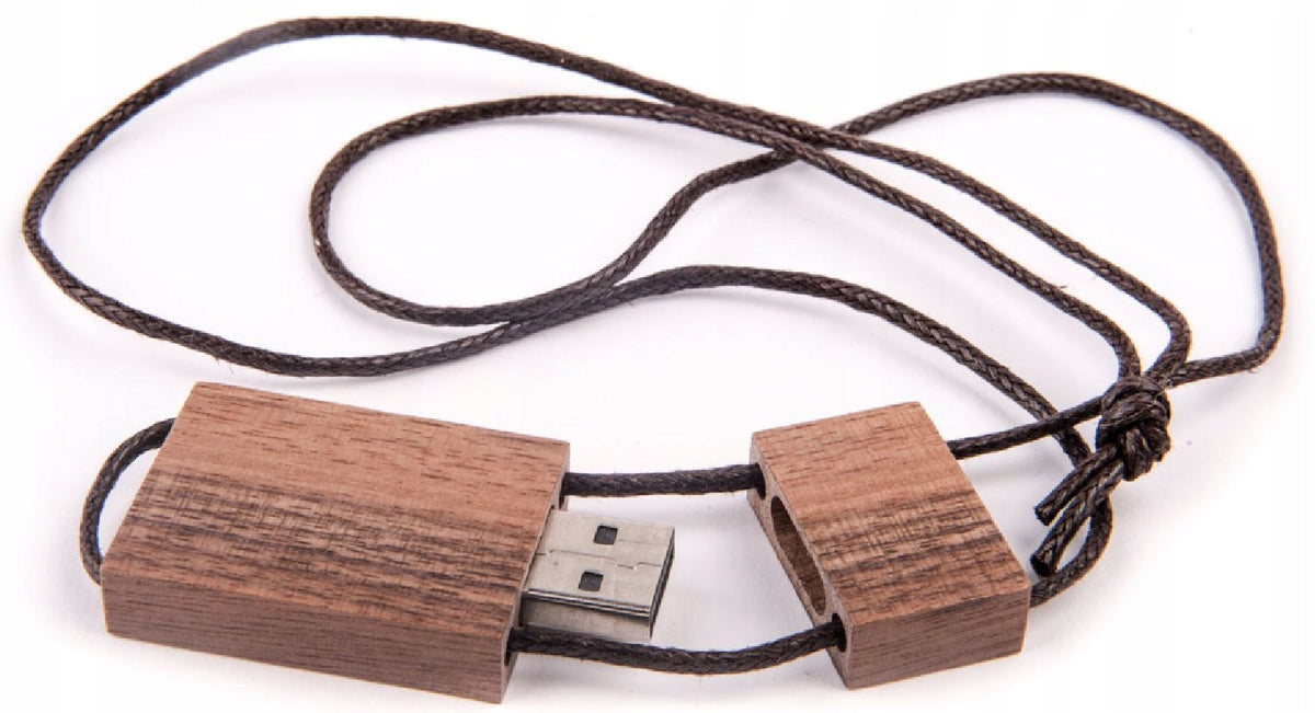 Wooden flash drive with string 512 MB + Engraving