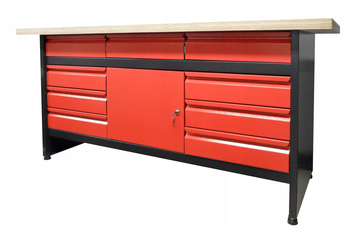 Workbench 9 drawers 1 cabinet work table, large 170 cm, Polish