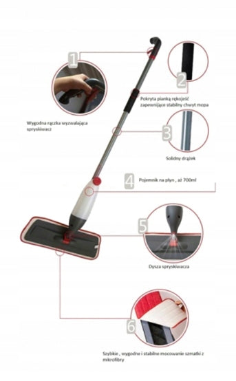 X7B95 FLAT MOP WITH SPRAYER ROTARY SPRAY + Brand Dbaprestige