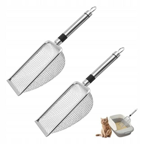 XHYASD 2 PIECES CAT SHOVEL LITTER BOX BLADES STAINLESS STEEL SIZE Packaging status original