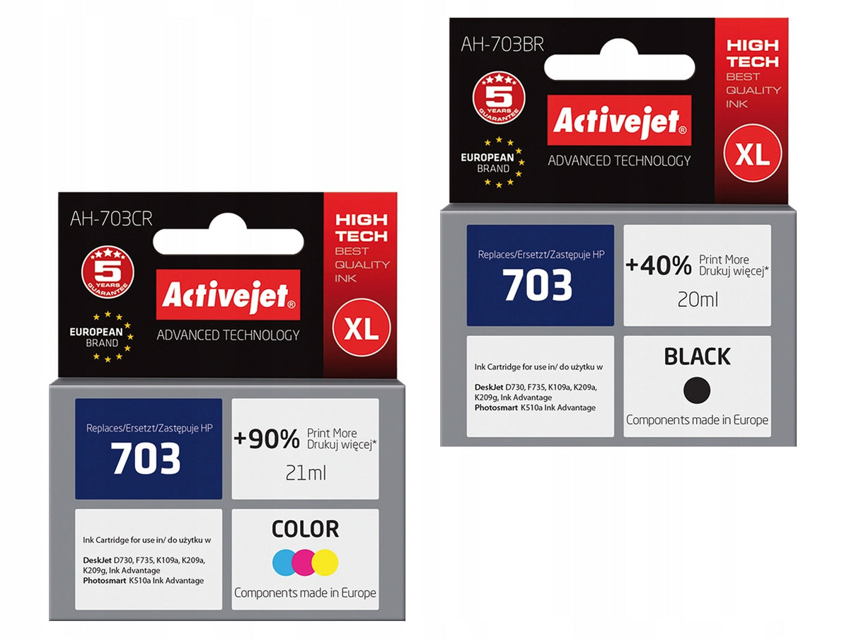 XL ActiveJet 703 Black + Colour inks