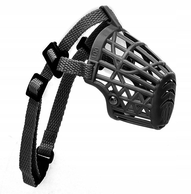 XS muzzle for small short-faced dog basket plastic black NOBLEZA