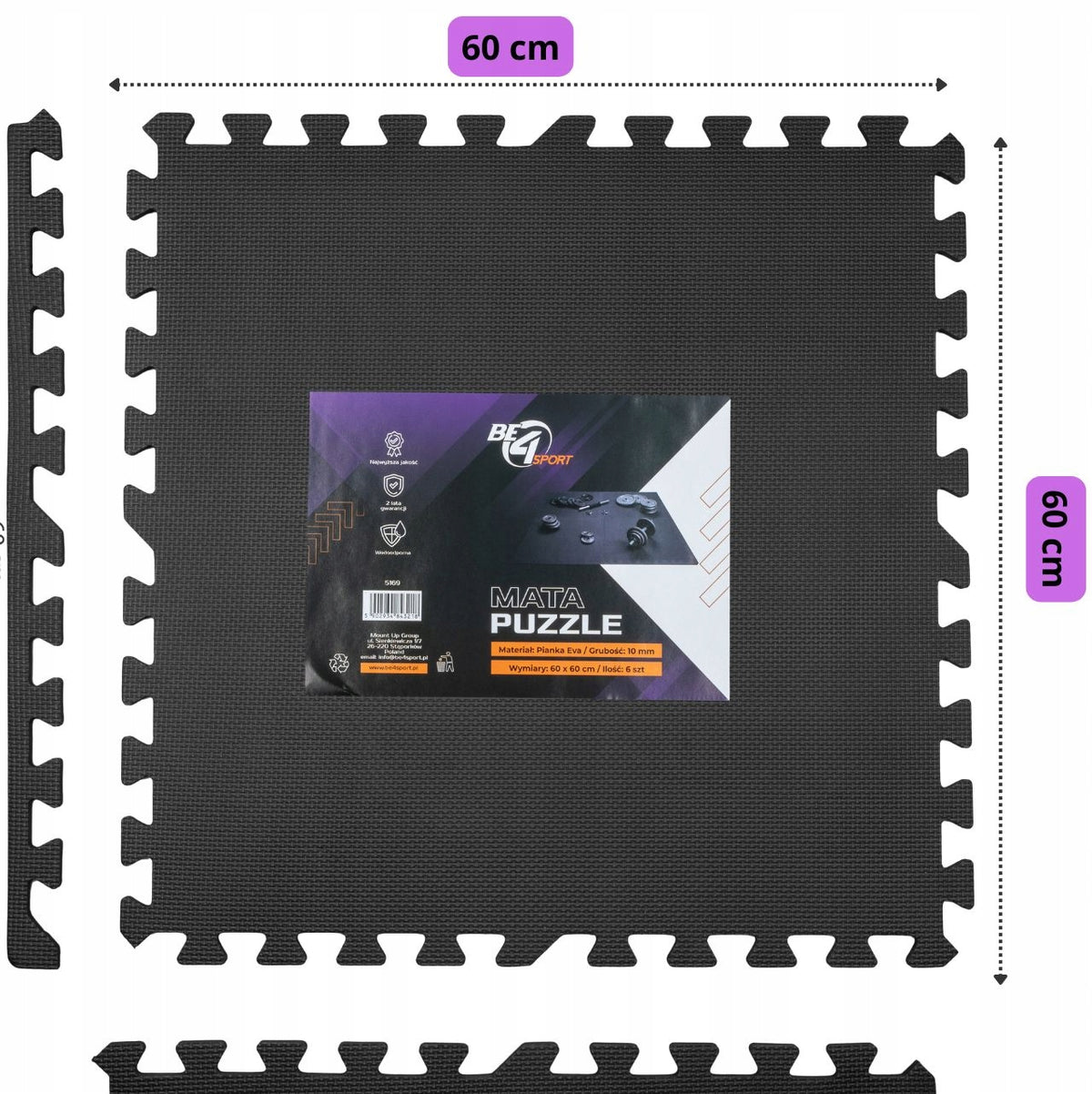 XXL PUZZLE MAT FOR EXERCISE EQUIPMENT PROTECTIVE FLOOR FOR GYMS 4,32 M2 Packaging status original