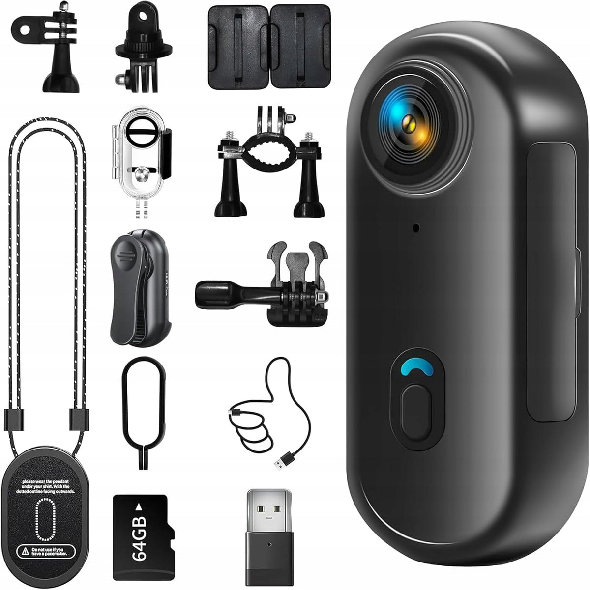 Y2957 VUTLACE Sports Camera 1080P Mini, Camera with Handle + ACCESSORIES