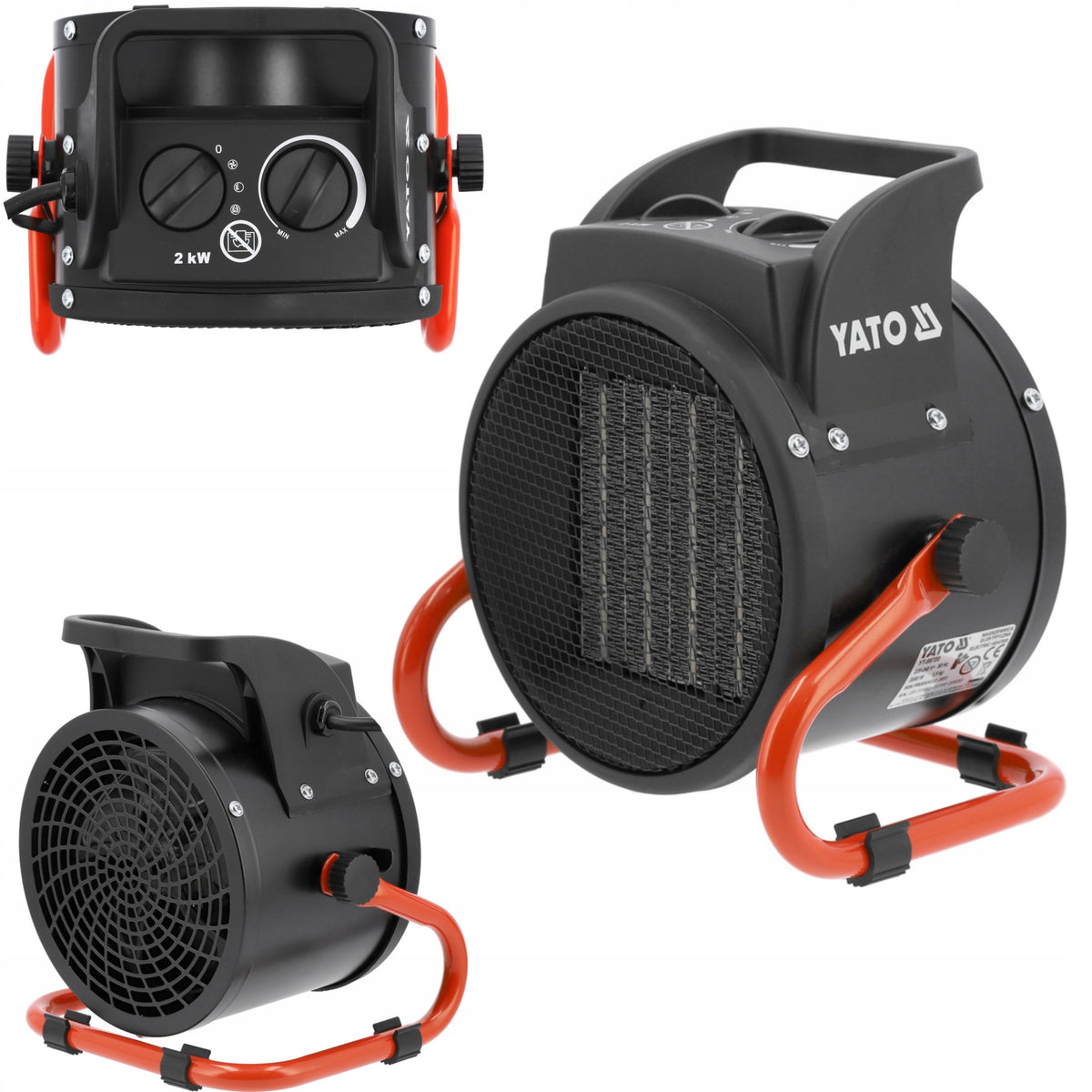 YATO ELECTRIC HEATER 2000W THERMOSTAT PTC BLOWER APRON HEATER
