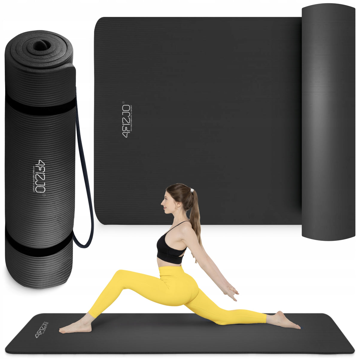 YOGA EXERCISE MAT GYMNASTIC TRAINING FITNESS HANDLE NBR 190 × 100cm