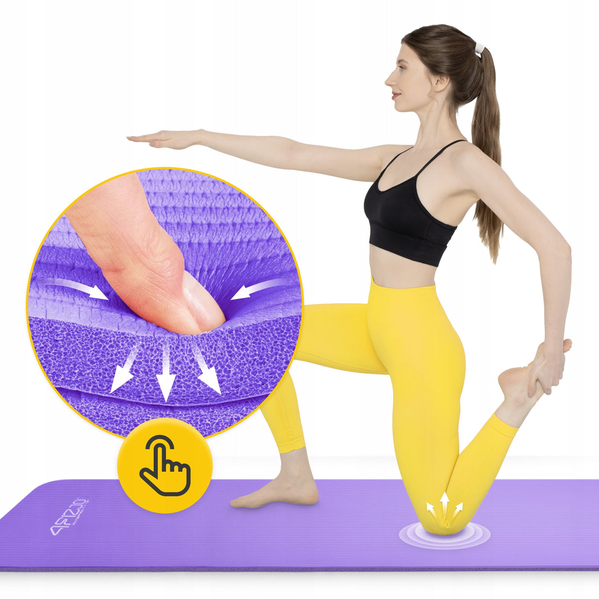 YOGA EXERCISE MAT GYMNASTIC TRAINING FITNESS MAT THICK 1 CM Color pink