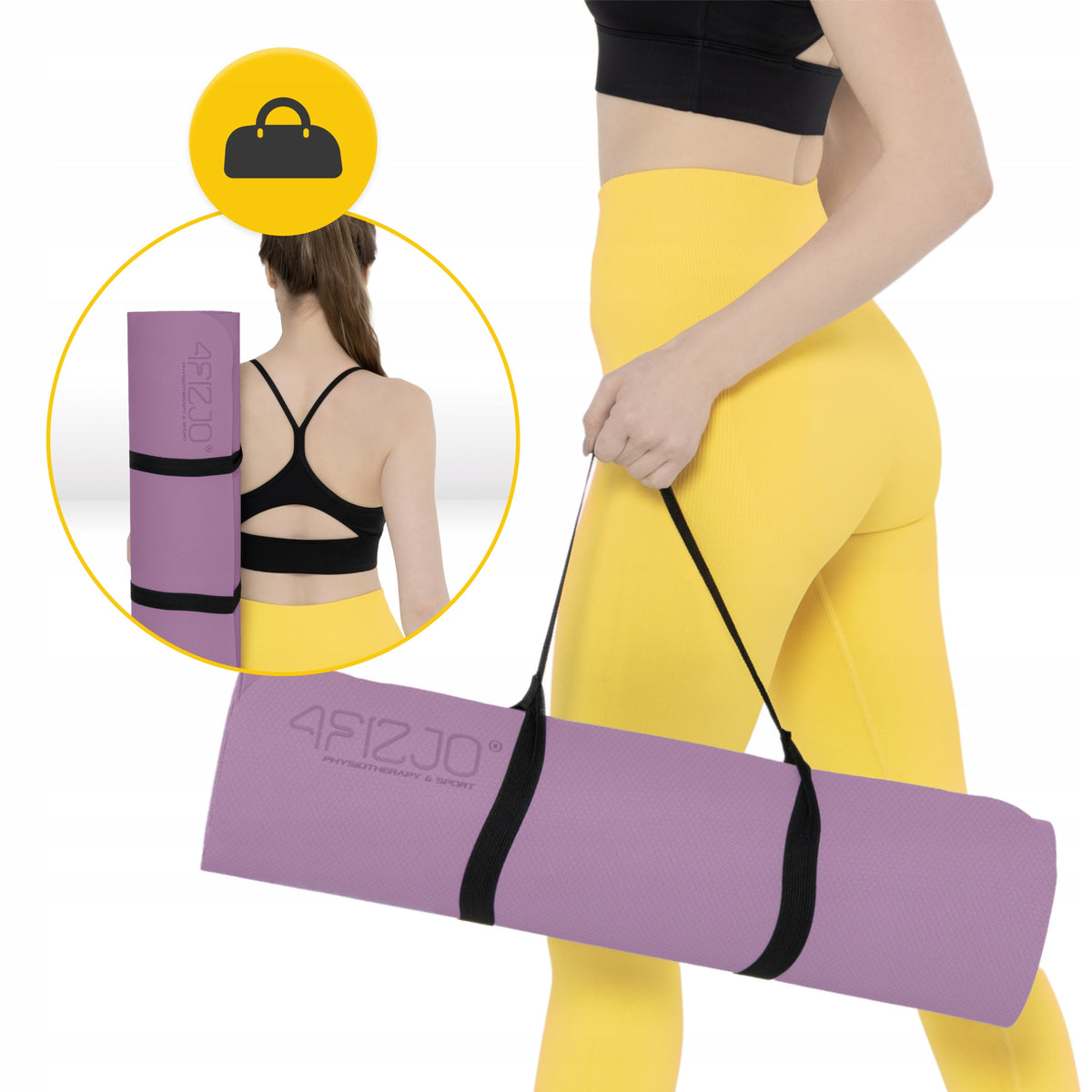 YOGA GYMNASTICS EXERCISE MAT NON-SLIP MAT YOGA FITNESS 6 MM Color pink