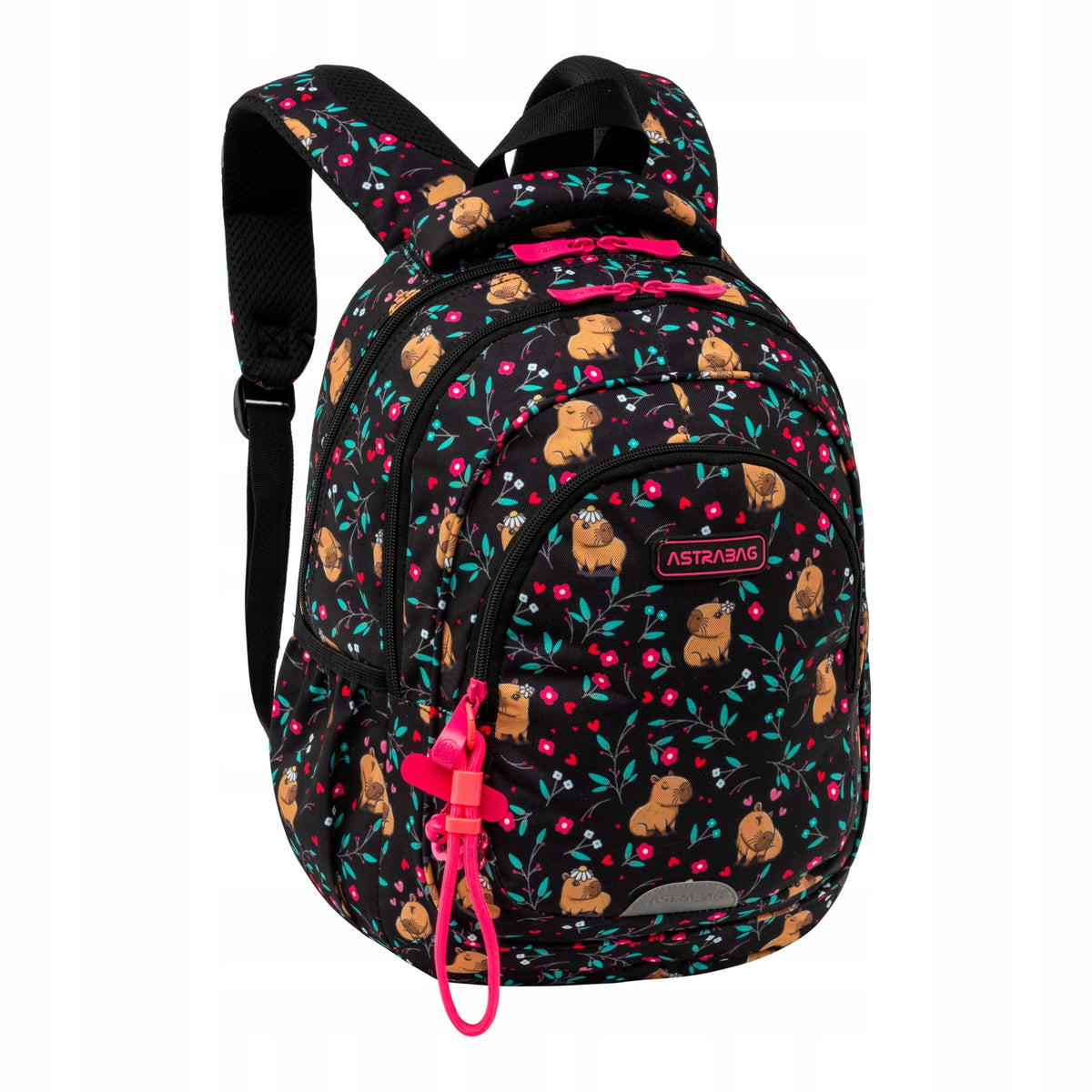 YOUTH SCHOOL BACKPACK FOR GIRLS CLASS 1-3 KAPIBARA FLOWER FLOWERS Packaging status original