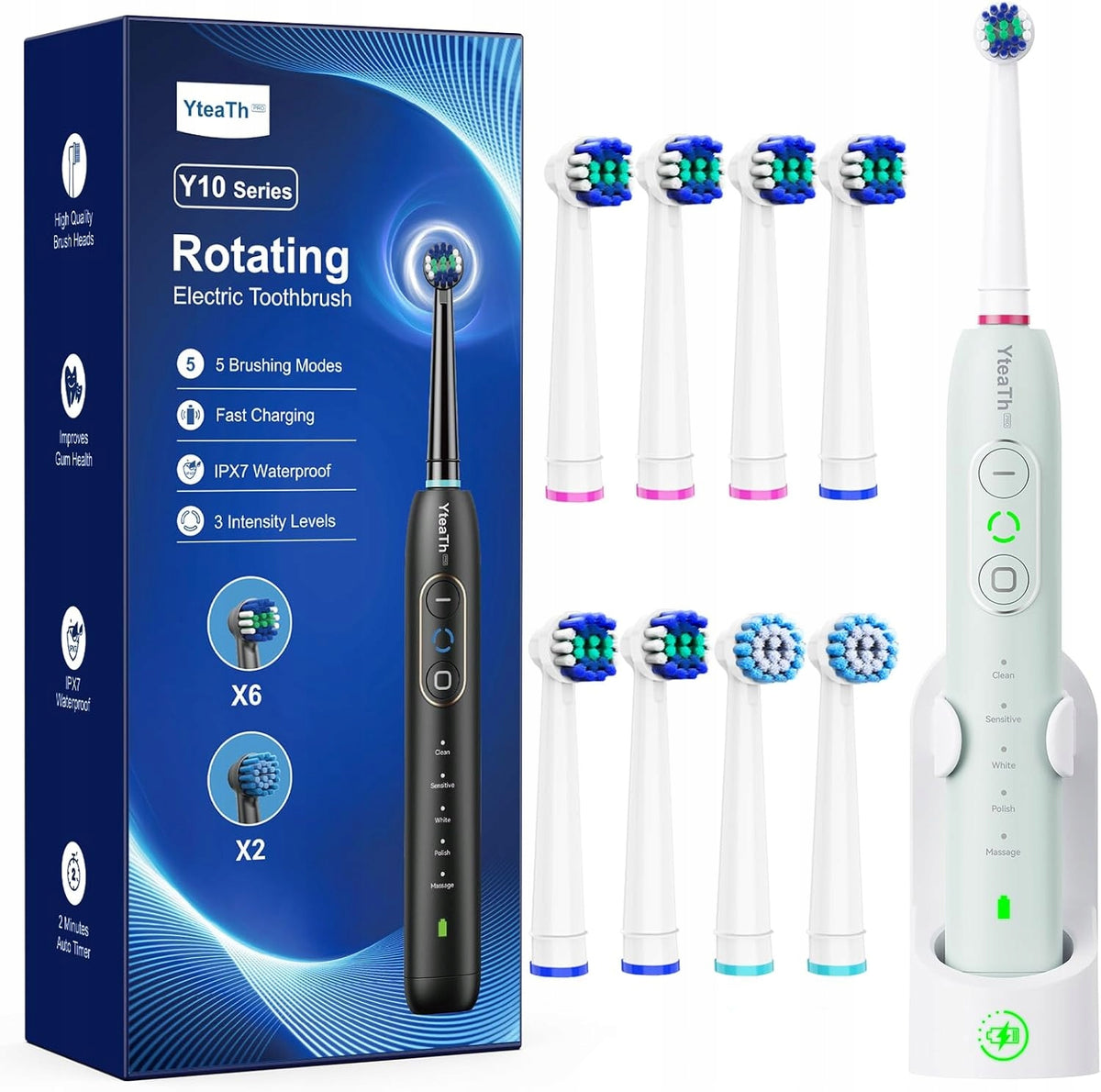 YTEATH Y10 PRO Sonic Toothbrush with GRE Case