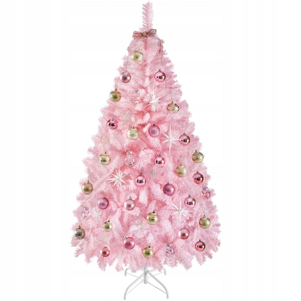 Yaheetech Artificial Christmas Tree 180cm with Folding Stand Christmas Tree Pink Packaging status original