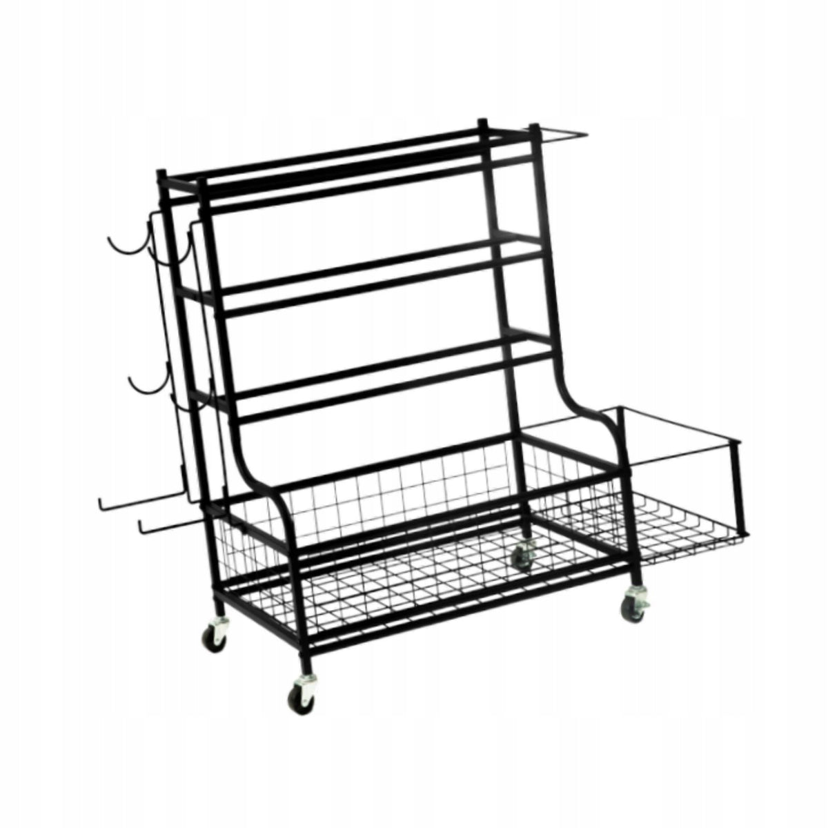Yoga Mat Storage Rack with Wheels Metal Exercise Equipment Storage Workout