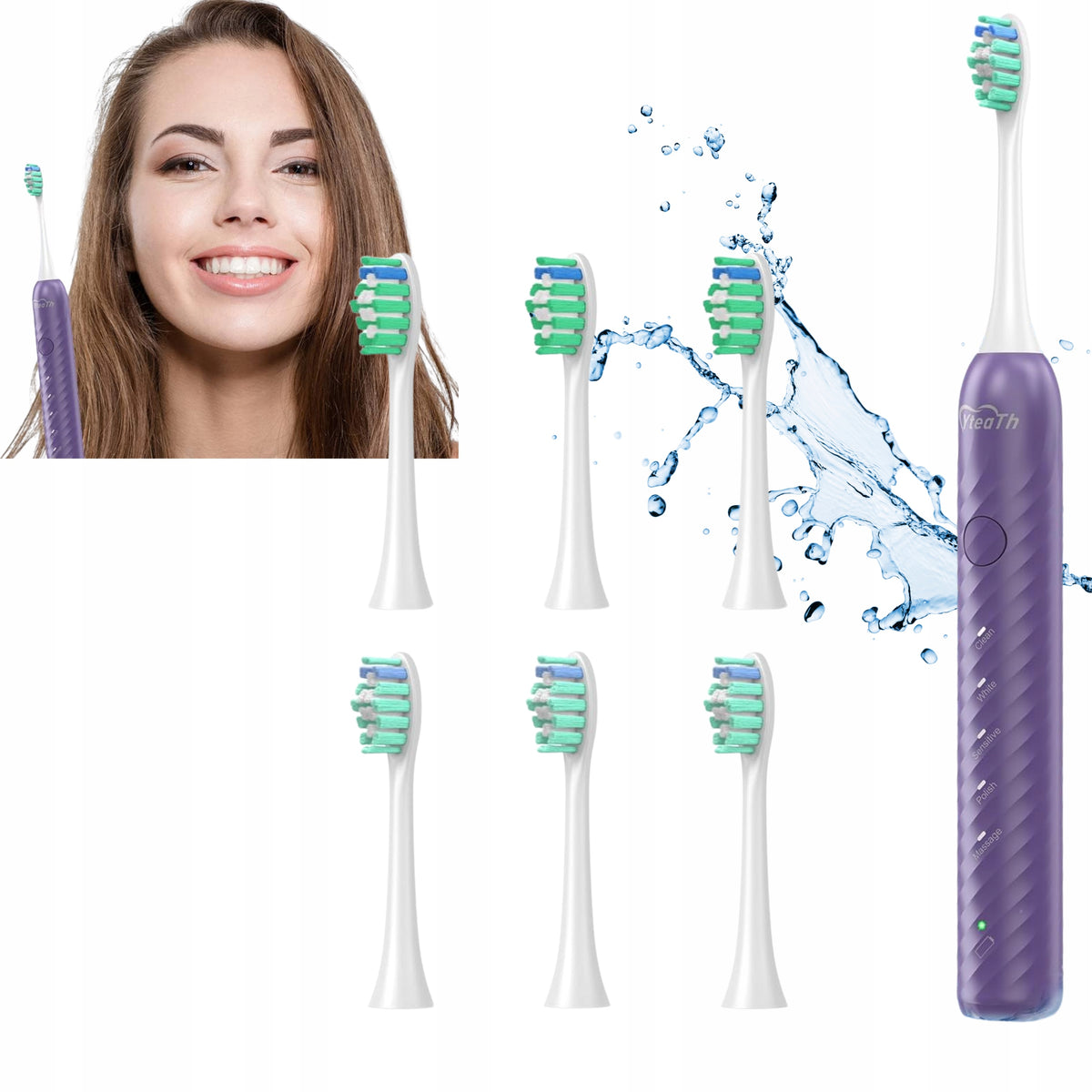 YteaTh Y01 Sonic Toothbrush | 5 Modes | 6 Tips | USB-C