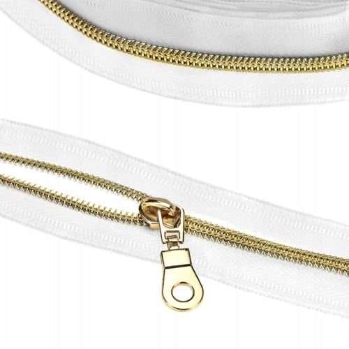 ZIPPER FOR METERS 9M METAL Plastic DIY for Home Gift Color gold