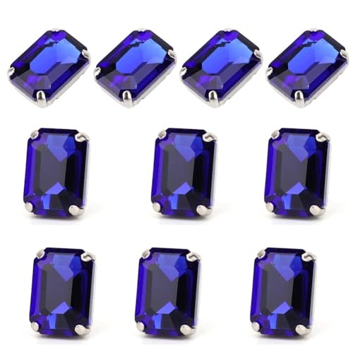 ZIRCONS FOR SEWING RECTANGULAR STRAS WITH CLAWS FOR WEDDING 10 PCS. Brand no brand