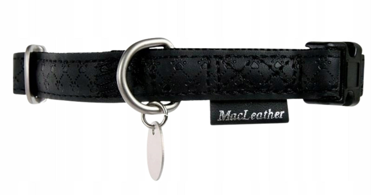 ZOLUX Dog Collar Mac Leather M - Black 20mm/48cm