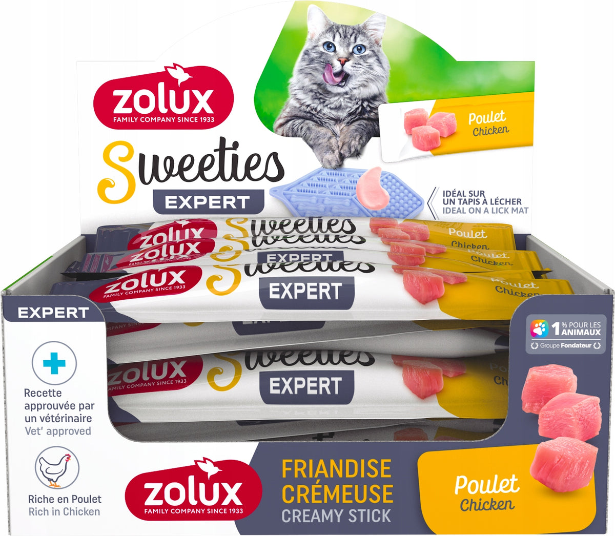 ZOLUX Sweeties Creamy Cat Treat SET 48 pcs CHICKEN