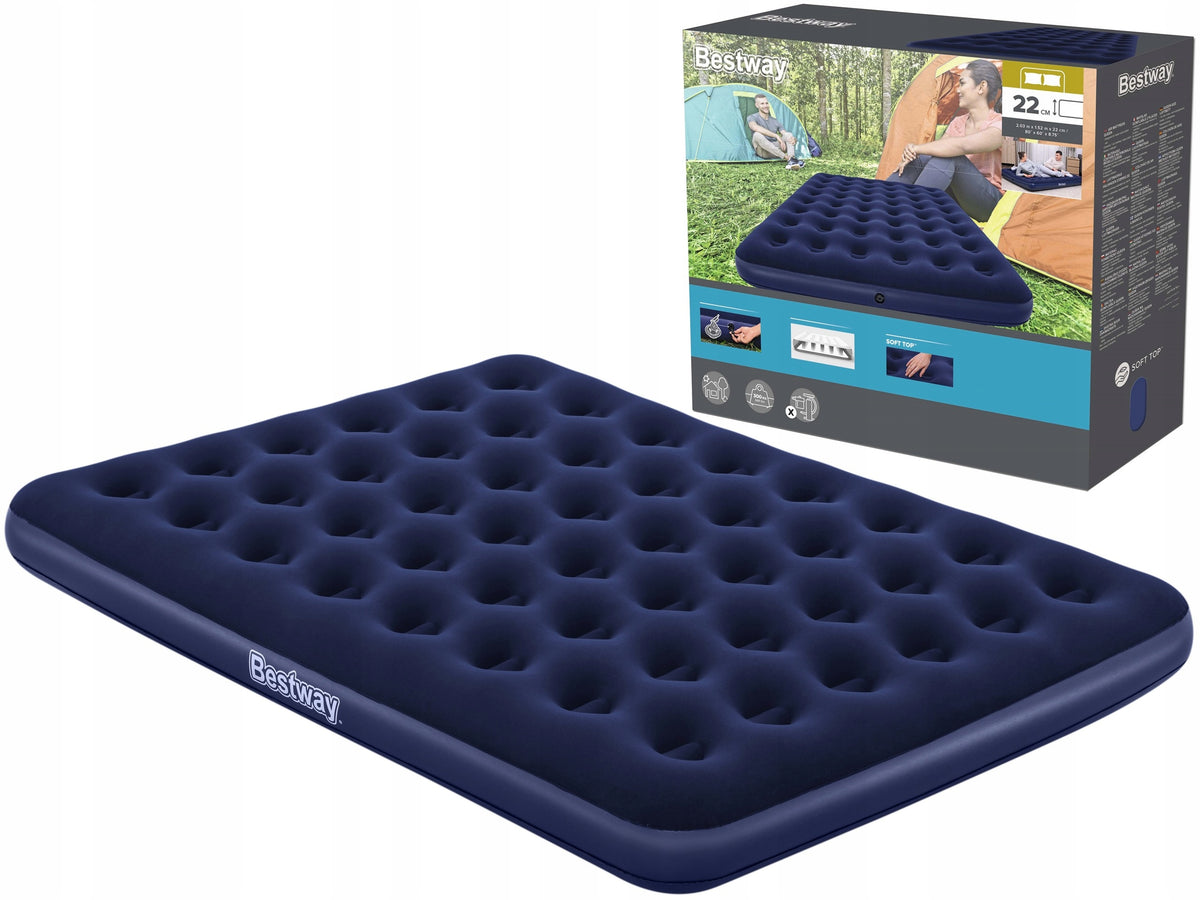 comfortable DOUBLE MATTRESS for sleeping HIKING Bestway velour 203x152cm