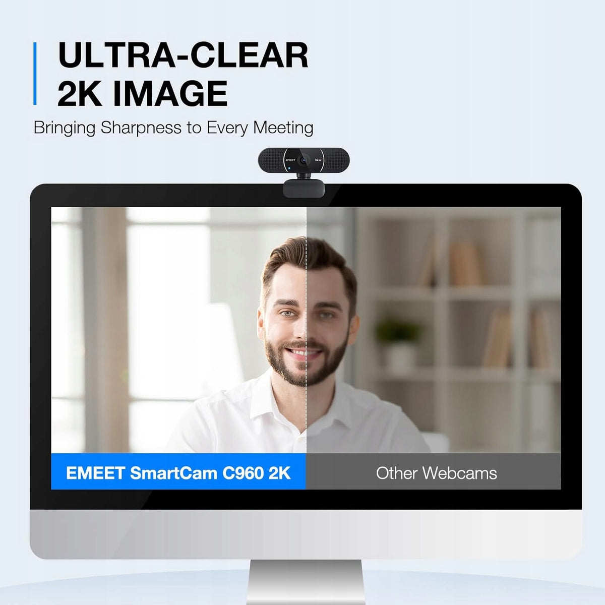 eMeet Webcam 2K Microphone USB autofocus Packaging status original