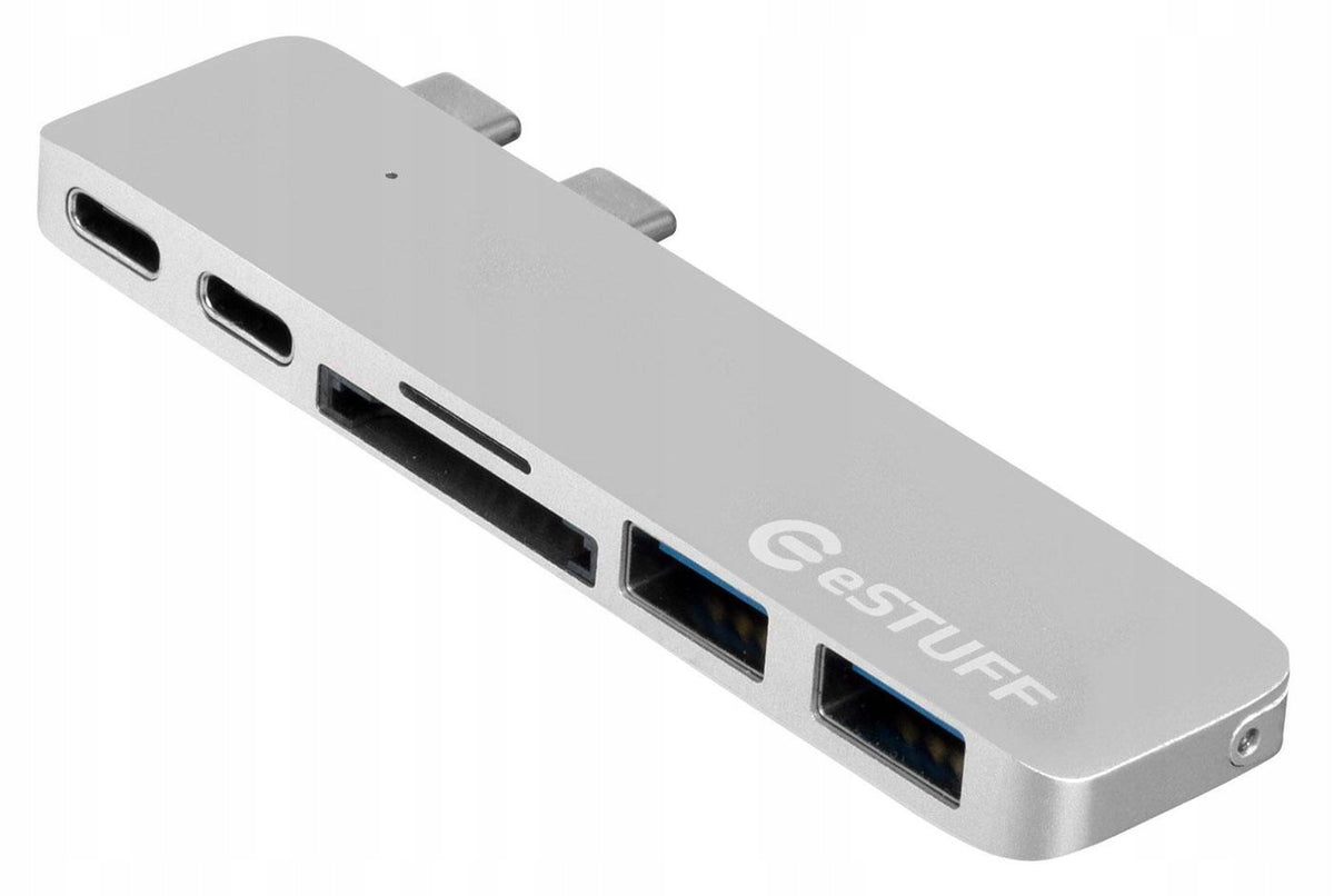 eSTUFF Silver Thunderbolt Hub 40Gbps, 5K for MacBook Pro