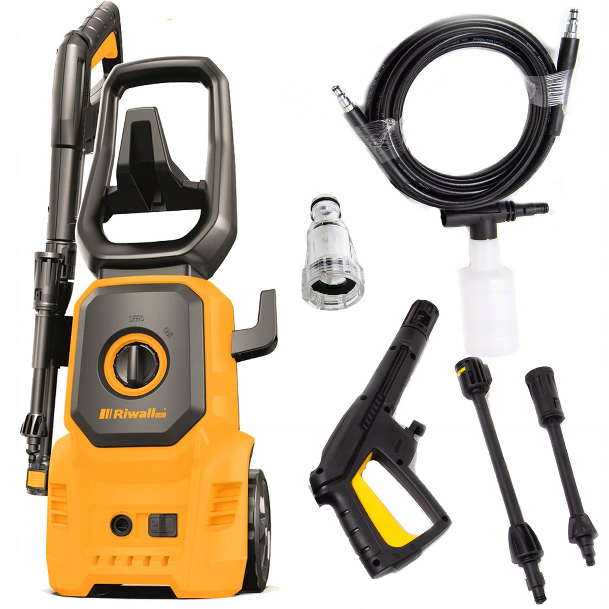 elektrická tlaková myčka 110 barů s příslušenstvím Riwall PRO REPW 110 SET Brand Riwall