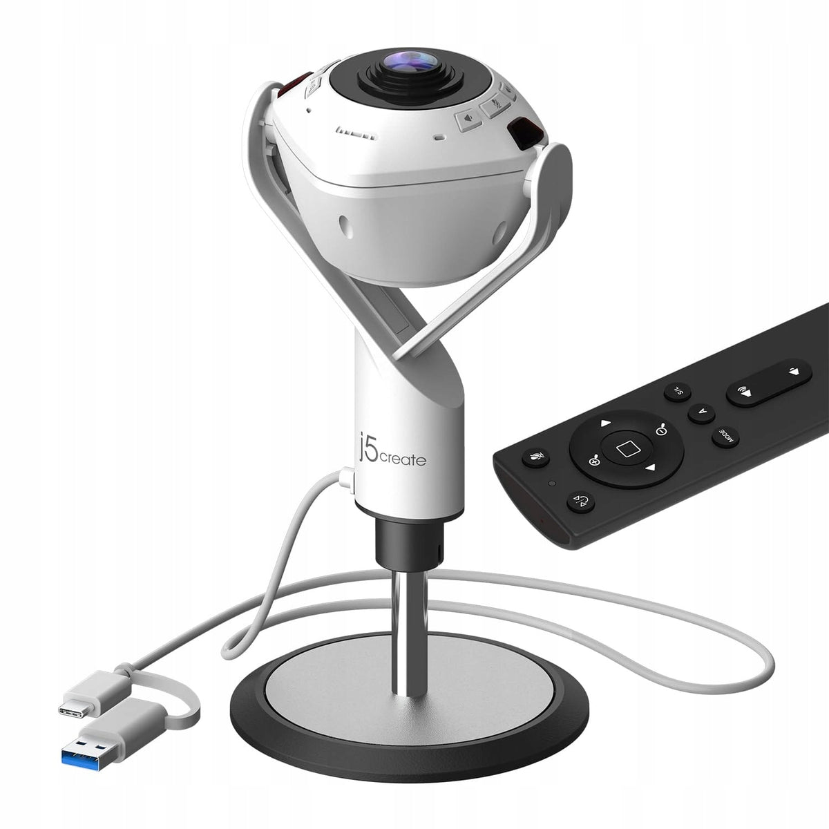 j5create JVU368-360 AI powered webcam with speaker,
